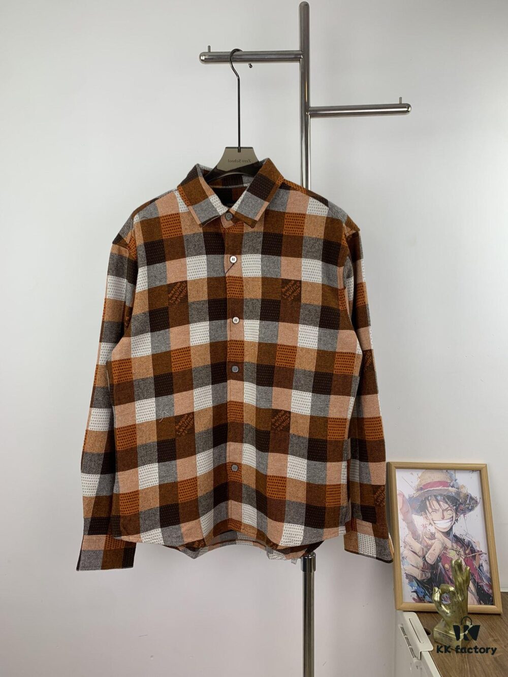 6930f8206e68136f4d9b4296 Louis Vuitton 24FW Orange Checkered Jacquard Flannel Shirt