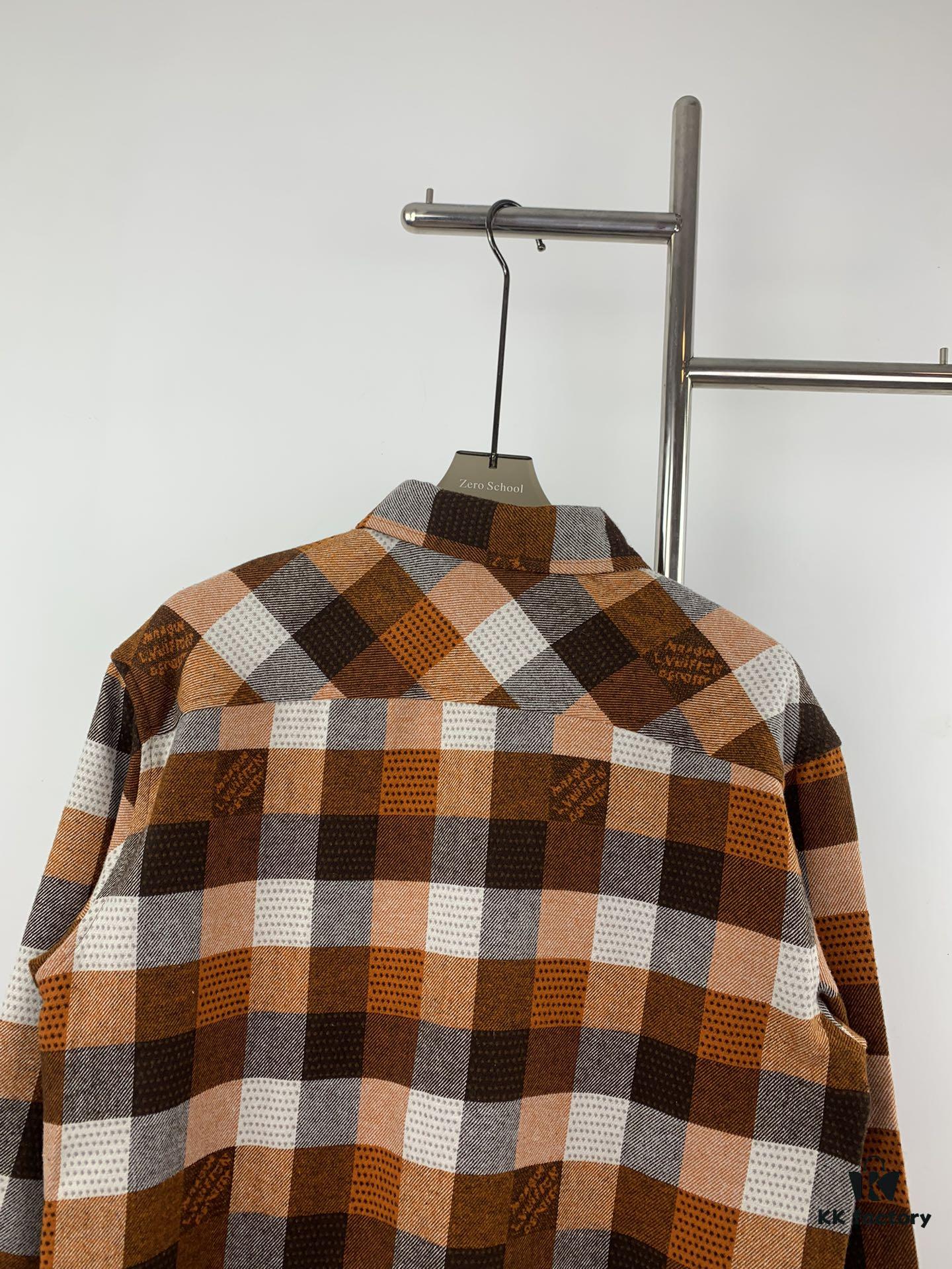 6930f8256e68136f4d9b4299 Louis Vuitton 24FW Orange Checkered Jacquard Flannel Shirt