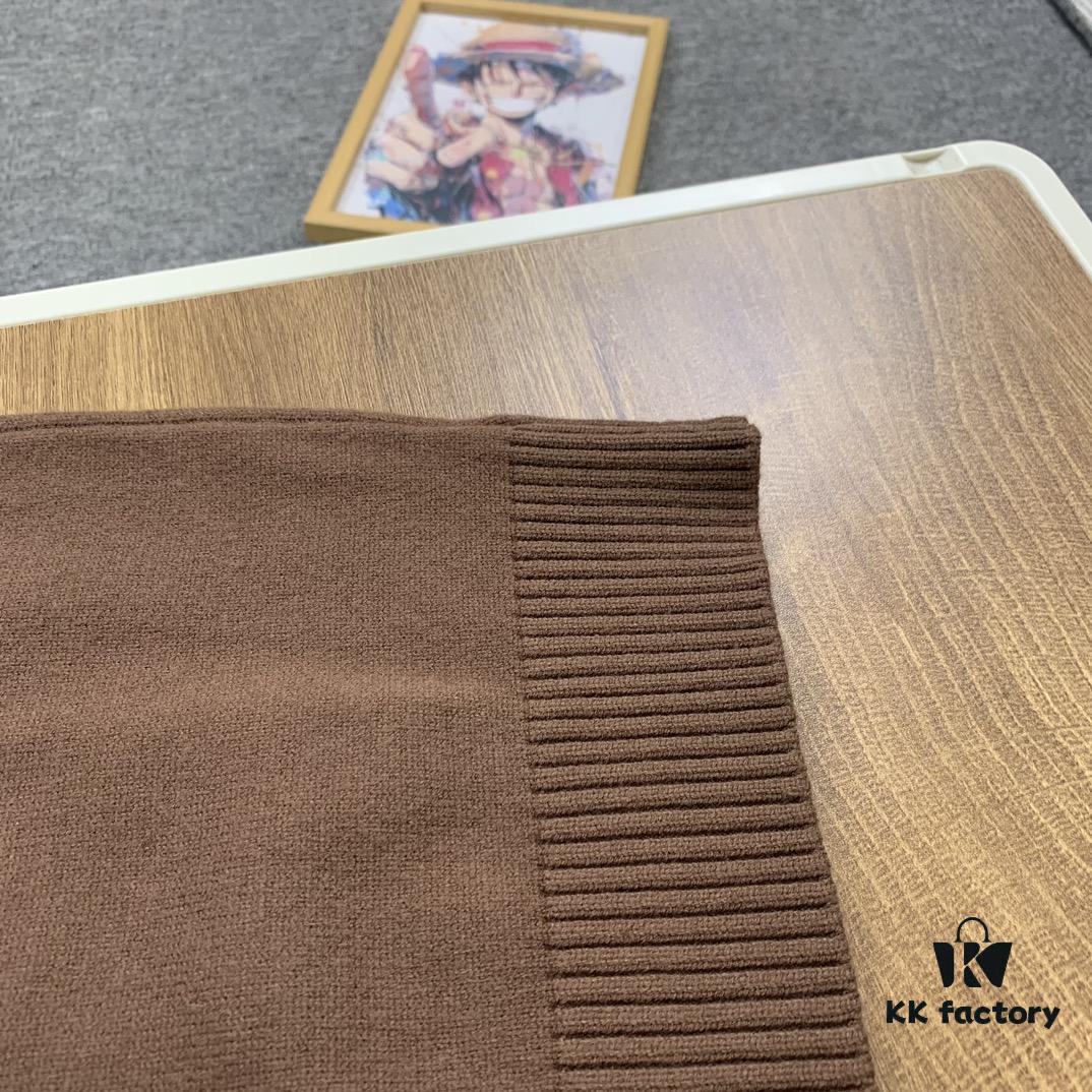 6930f8426e68136f4d9b42bc New LV Louis Vuitton White Knitted Logo Beige and Coffee Color Crew Neck Sweater Unisex