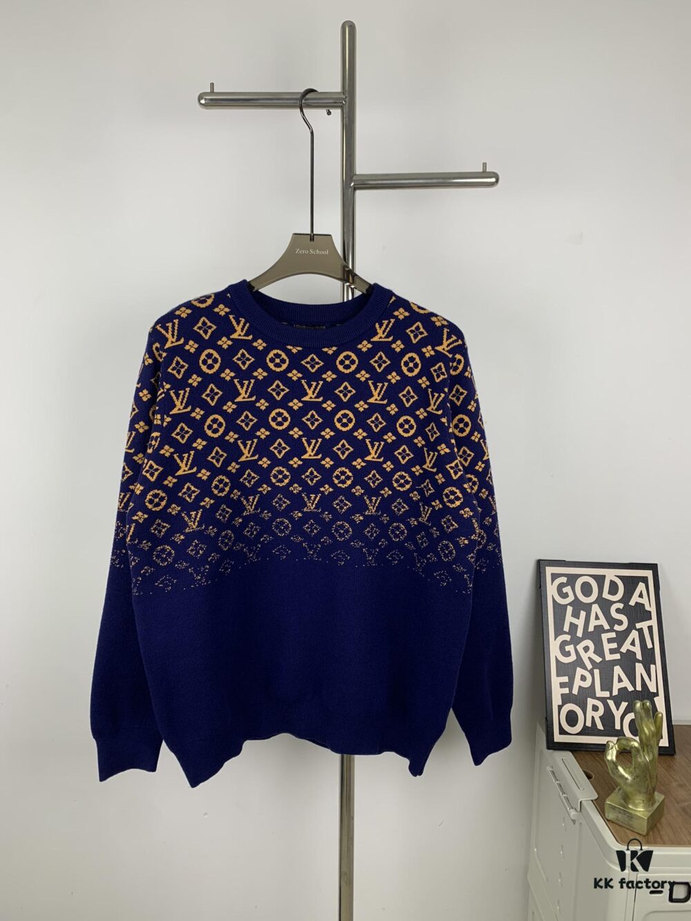 6930f8516e68136f4d9b42ca New LV Louis Vuitton Gradient Jacquard All-Over Logo Crew Neck Sweater Unisex