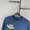 New LV Jacquard Letter Round-Neck Sweater 23FW Official Website Release LOUIS VUITTON Louis Vuitton 2023 Spring Blue and Green Patchwork Logo Round-Neck Letter Jacquard Sweater Knitwear