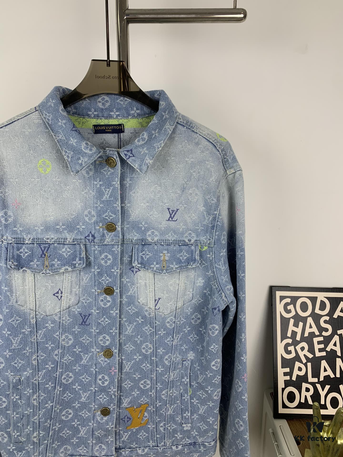 6930f87c6e68136f4d9b42f8 New LV Louis Vuitton 1V 24FW Tyler Collaboration Monogram Colorful Embroidered Denim Jacket Unisex
