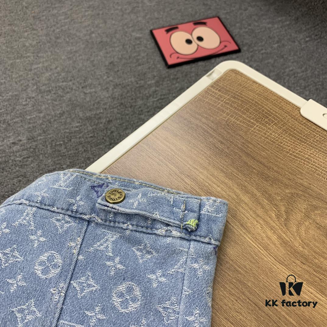 6930f87d6e68136f4d9b42fb New LV Louis Vuitton 1V 24FW Tyler Collaboration Monogram Colorful Embroidered Denim Jacket Unisex