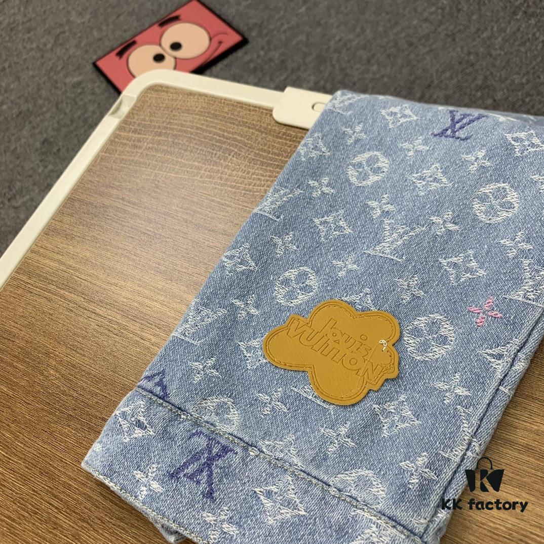 6930f87e6e68136f4d9b42fc New LV Louis Vuitton 1V 24FW Tyler Collaboration Monogram Colorful Embroidered Denim Jacket Unisex