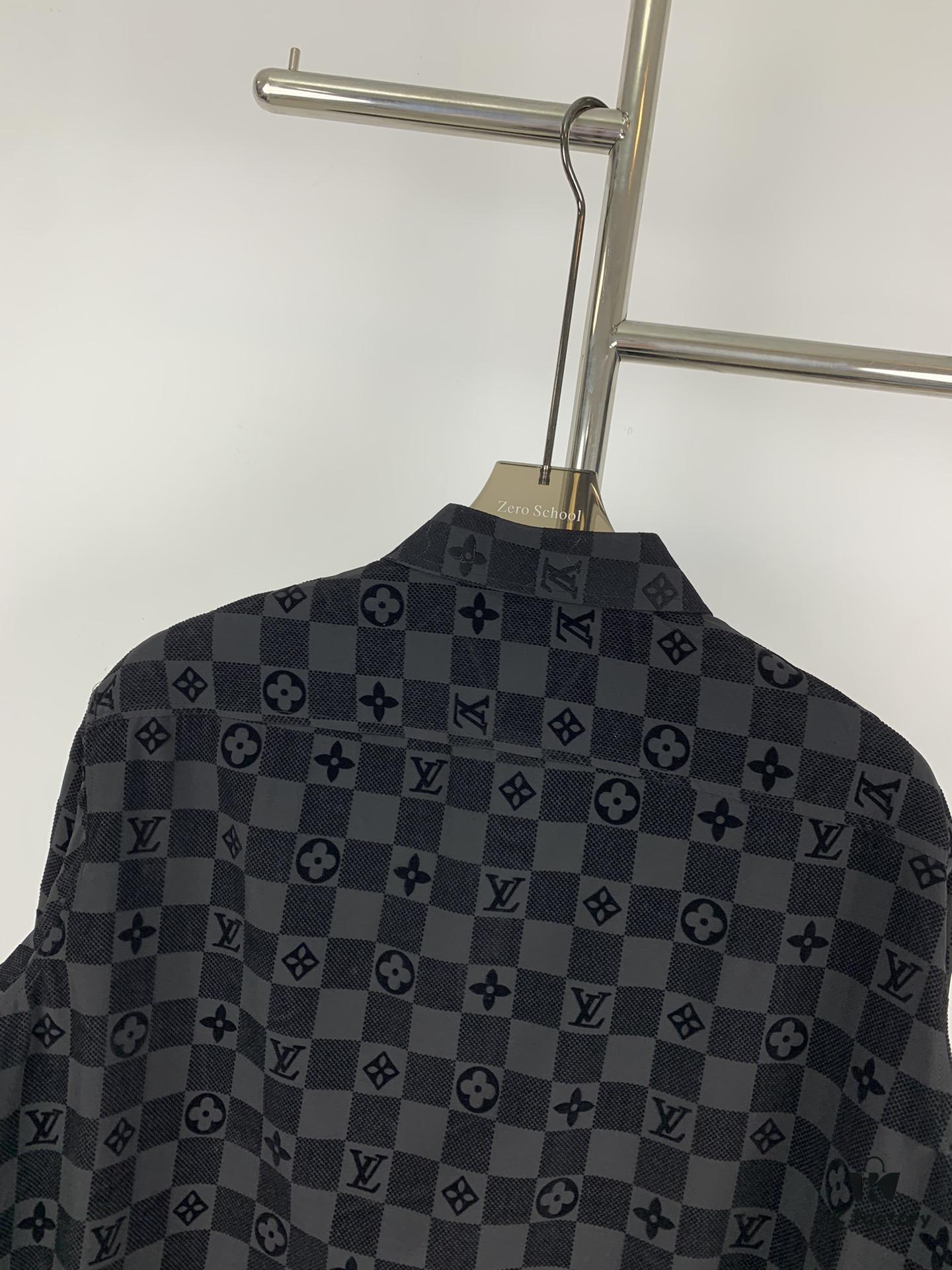 6930f8886e68136f4d9b4307 New Louis Vuitton 24SS Flocked Letter All-Over Mosaic Check Jacquard Shirt Jacket Unisex
