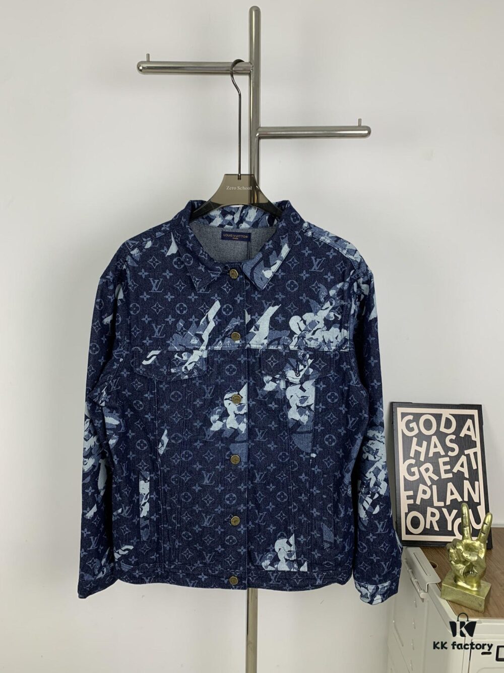 6930f8886e68136f4d9b4308 New Louis Vuitton x Yayoi Kusama Letter Combination Floral Print Bleached Seagrass Logo All-Over Denim Jacket and Pants Set