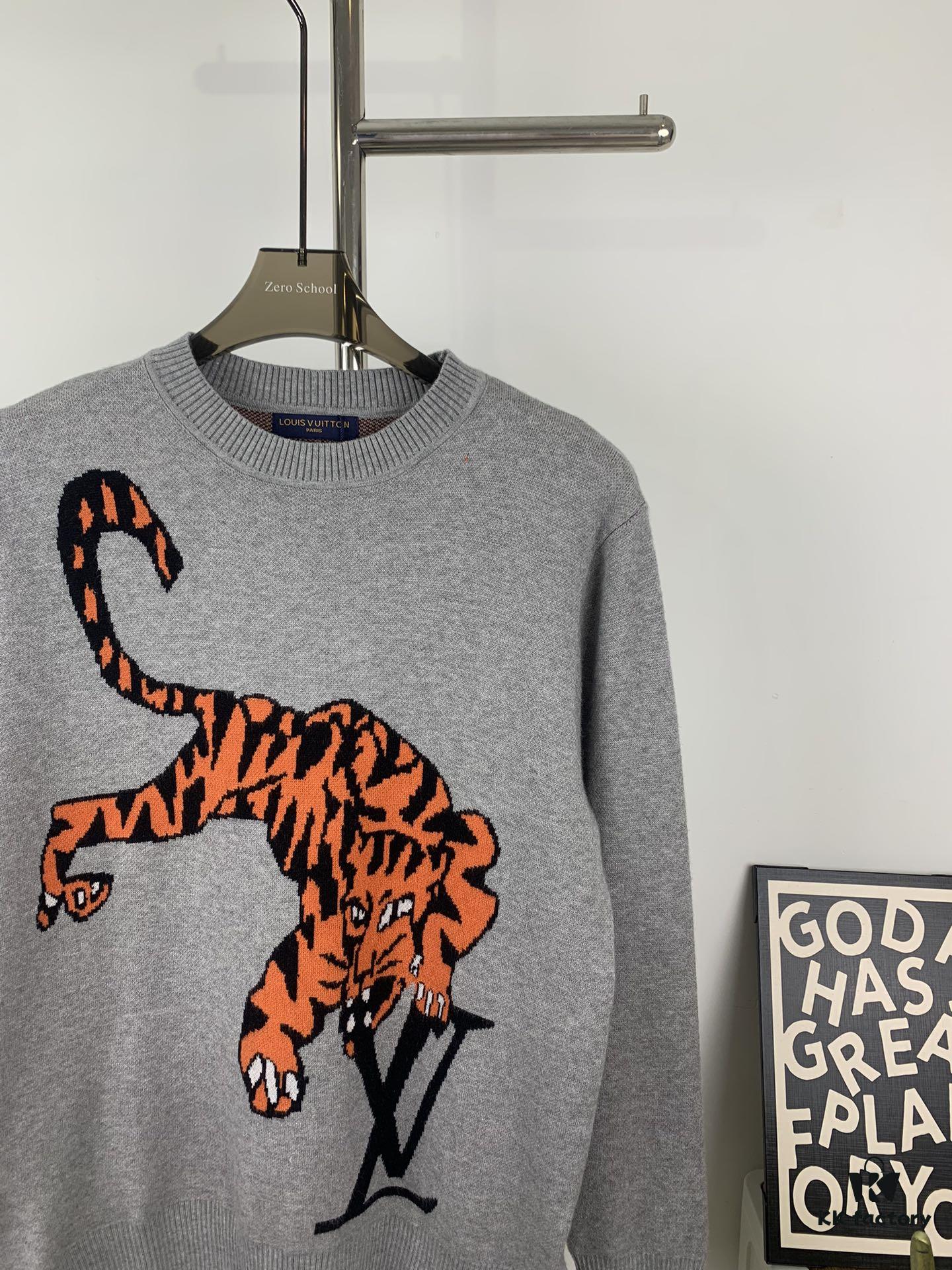 6930f8896e68136f4d9b4309 New LV Louis Vuitton Tiger Logo Sweater 2022 Limited Edition for Year of the Tiger, Double-Sided Wool Knit with Tiger Motif