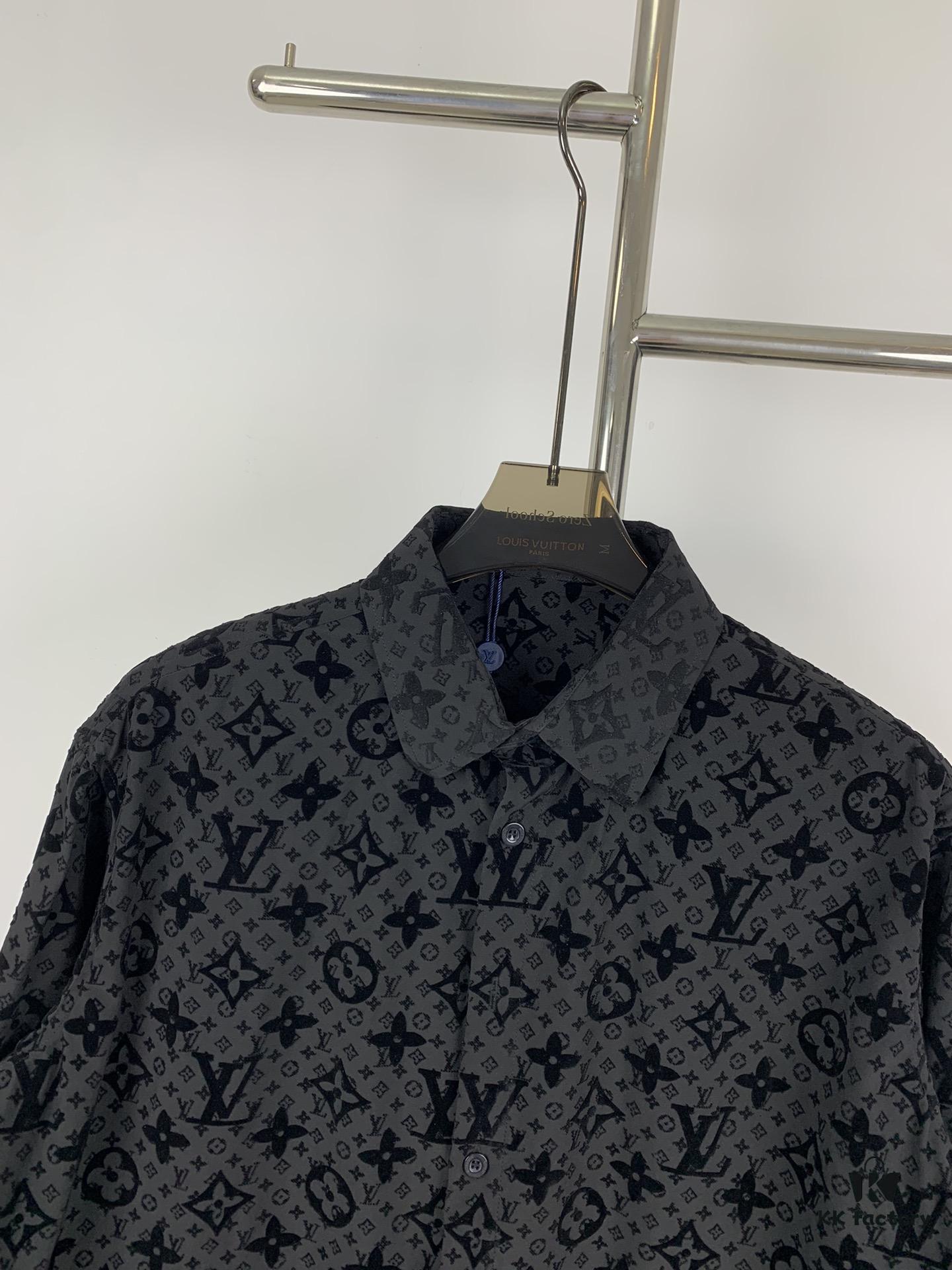 6930f8916e68136f4d9b4313 New Louis Vuitton 24SS Flocked Full-Print Checkered Jacquard Shirt Jacket Unisex