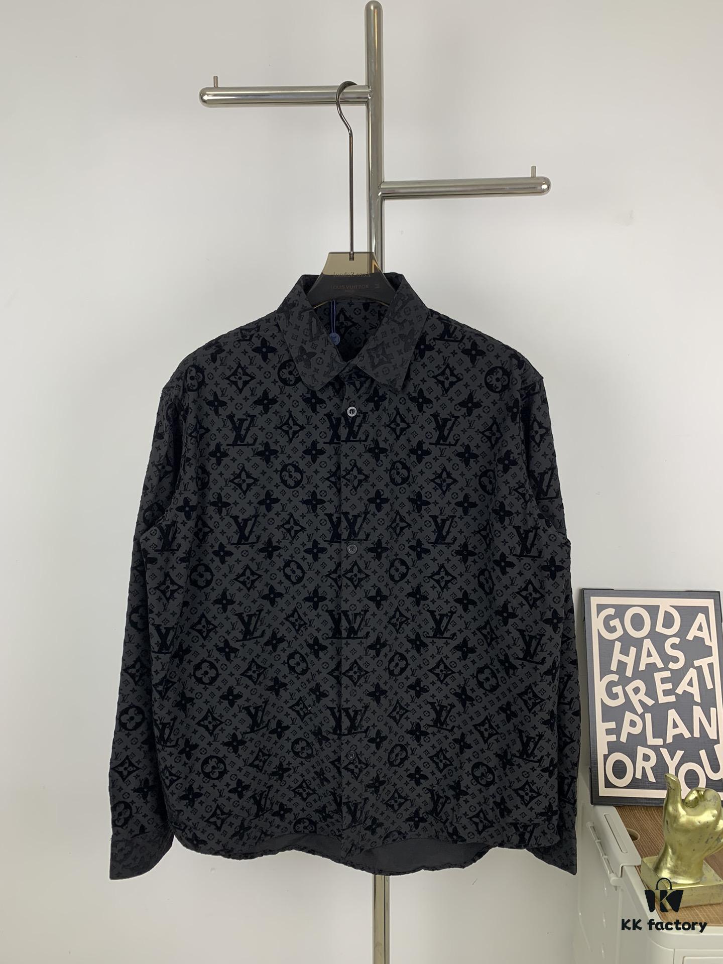 6930f8926e68136f4d9b4314 New Louis Vuitton 24SS Flocked Full-Print Checkered Jacquard Shirt Jacket Unisex