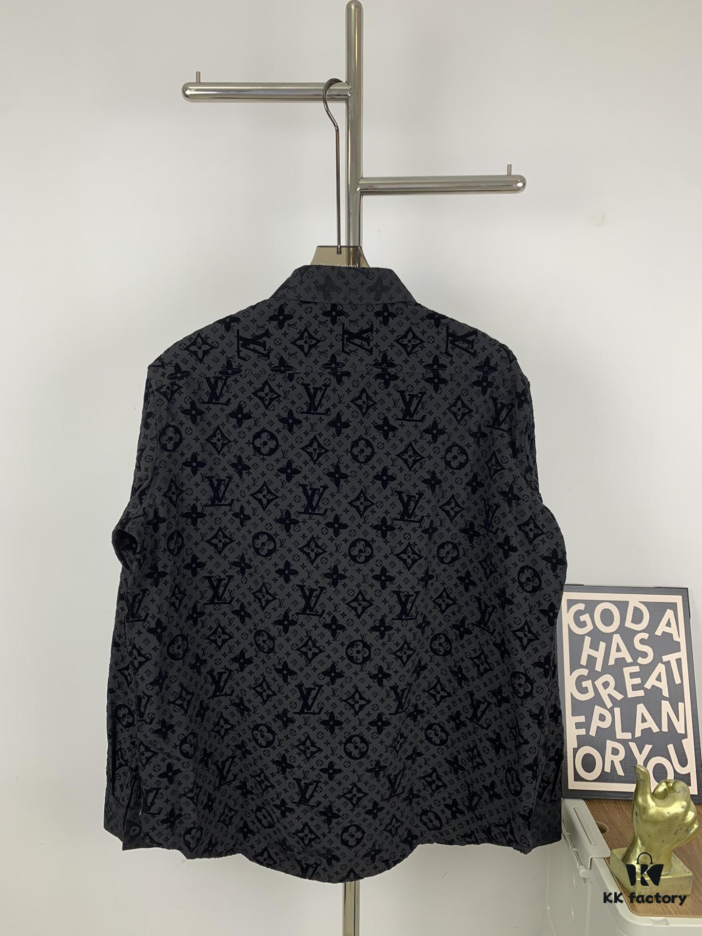 6930f8936e68136f4d9b4315 New Louis Vuitton 24SS Flocked Full-Print Checkered Jacquard Shirt Jacket Unisex