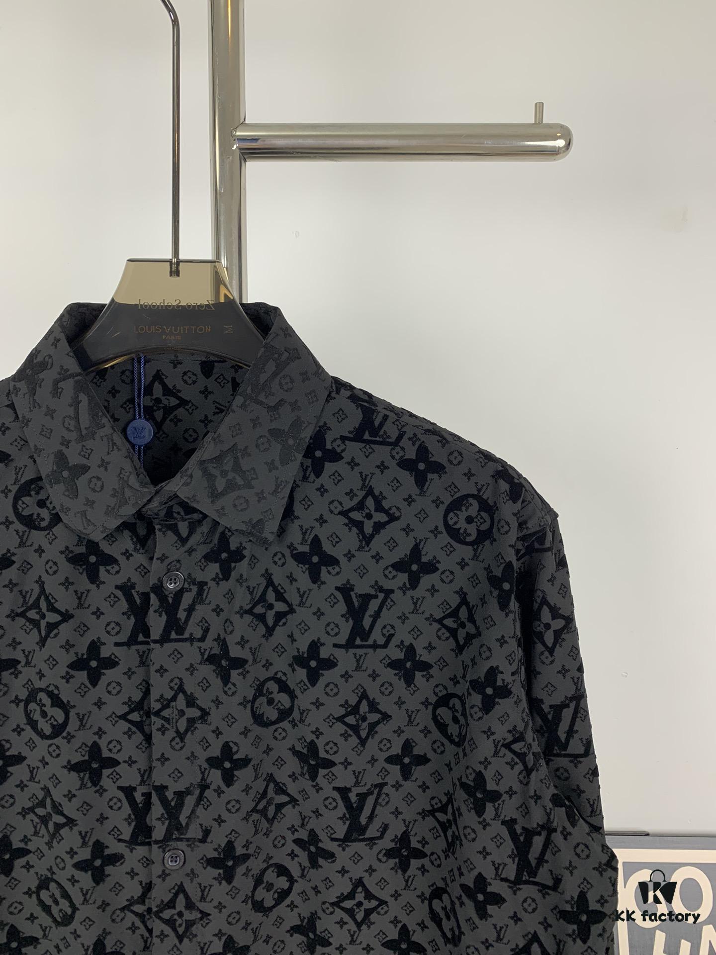 6930f8946e68136f4d9b4316 New Louis Vuitton 24SS Flocked Full-Print Checkered Jacquard Shirt Jacket Unisex
