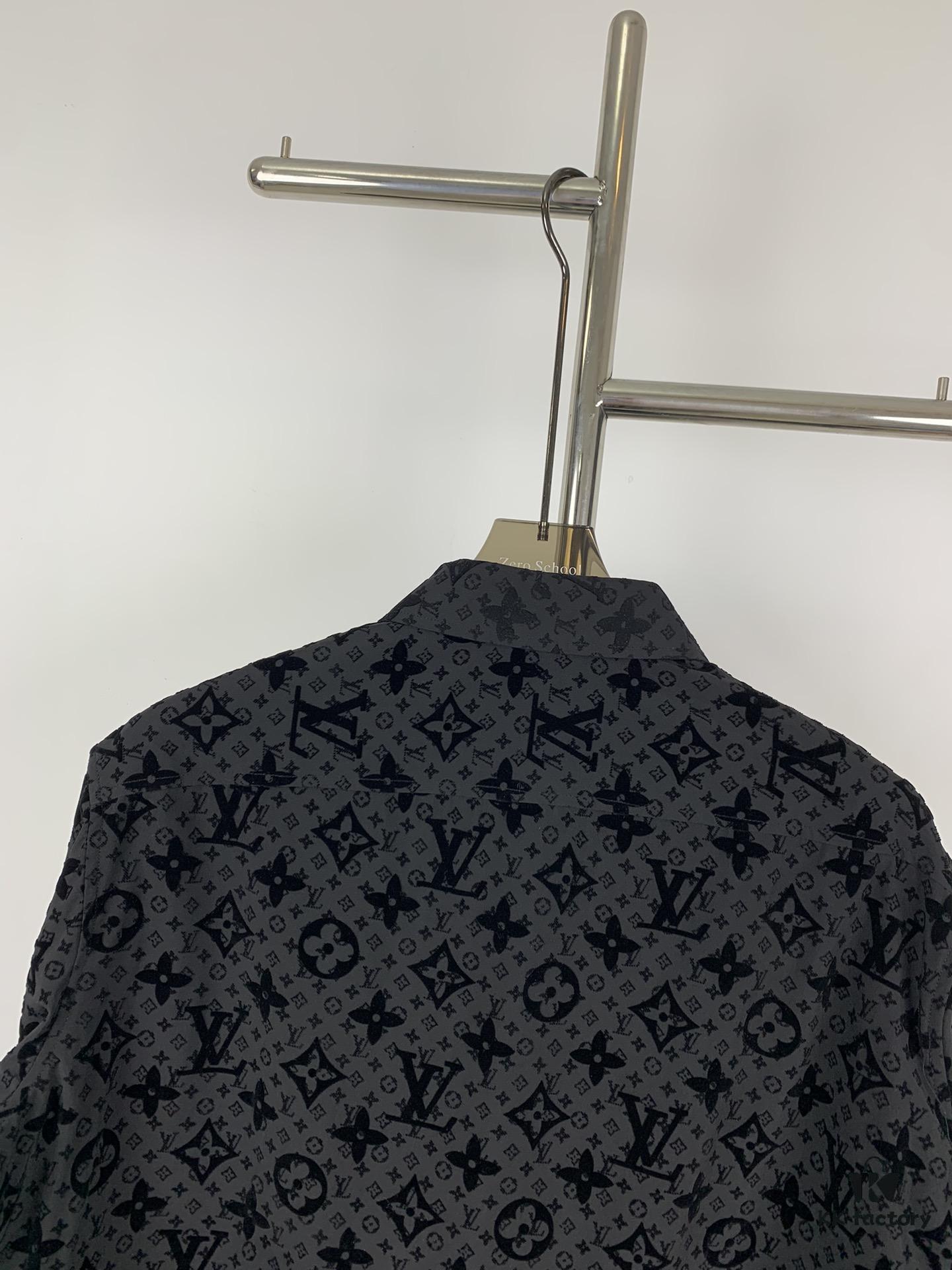 6930f8946e68136f4d9b4317 New Louis Vuitton 24SS Flocked Full-Print Checkered Jacquard Shirt Jacket Unisex