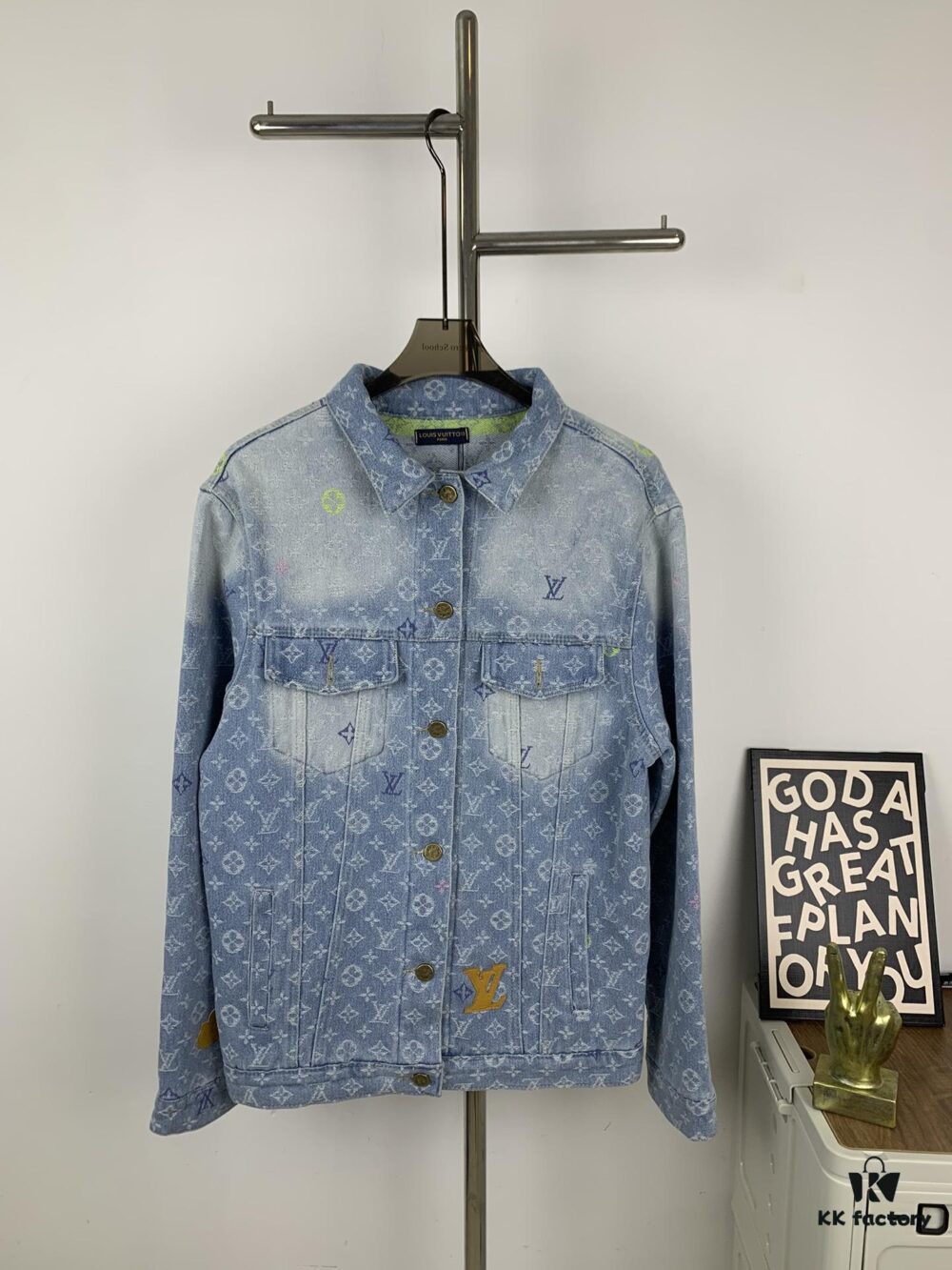 6930f8966e68136f4d9b4318 New LV Louis Vuitton 1V 24FW Tyler Collaboration Monogram Colorful Embroidered Denim Jacket Unisex