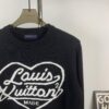 New LV Navy Blue Love Sweater with 15% Wool, Soft and Comfortable for Direct Wear! Premium High-End Version! Excellent Warmth and Quality!