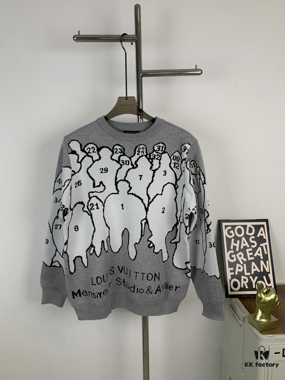 6930f8b36e68136f4d9b4341 Louis Vuitton 1V Designer Portrait Silhouette Crew Neck Pullover Sweater