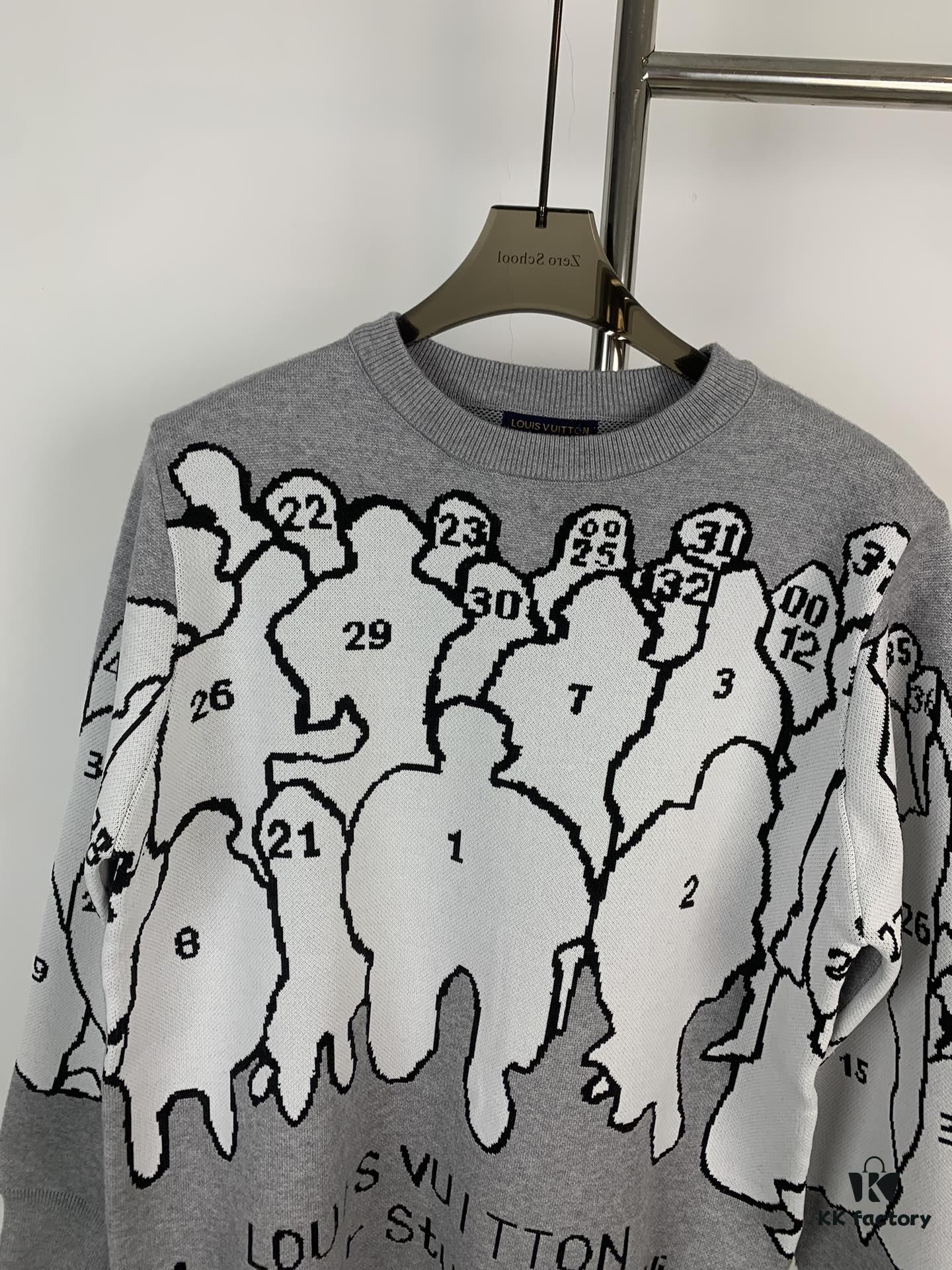 6930f8b36e68136f4d9b4342 Louis Vuitton 1V Designer Portrait Silhouette Crew Neck Pullover Sweater