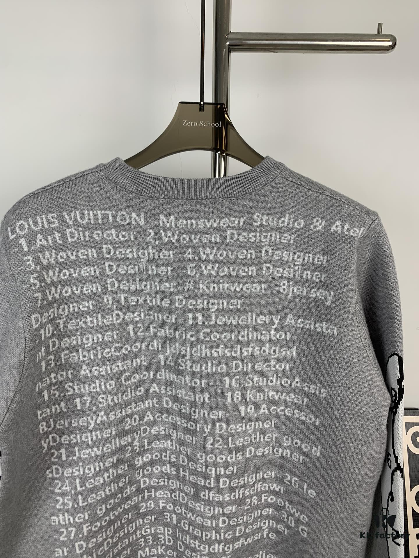 6930f8b56e68136f4d9b4345 Louis Vuitton 1V Designer Portrait Silhouette Crew Neck Pullover Sweater