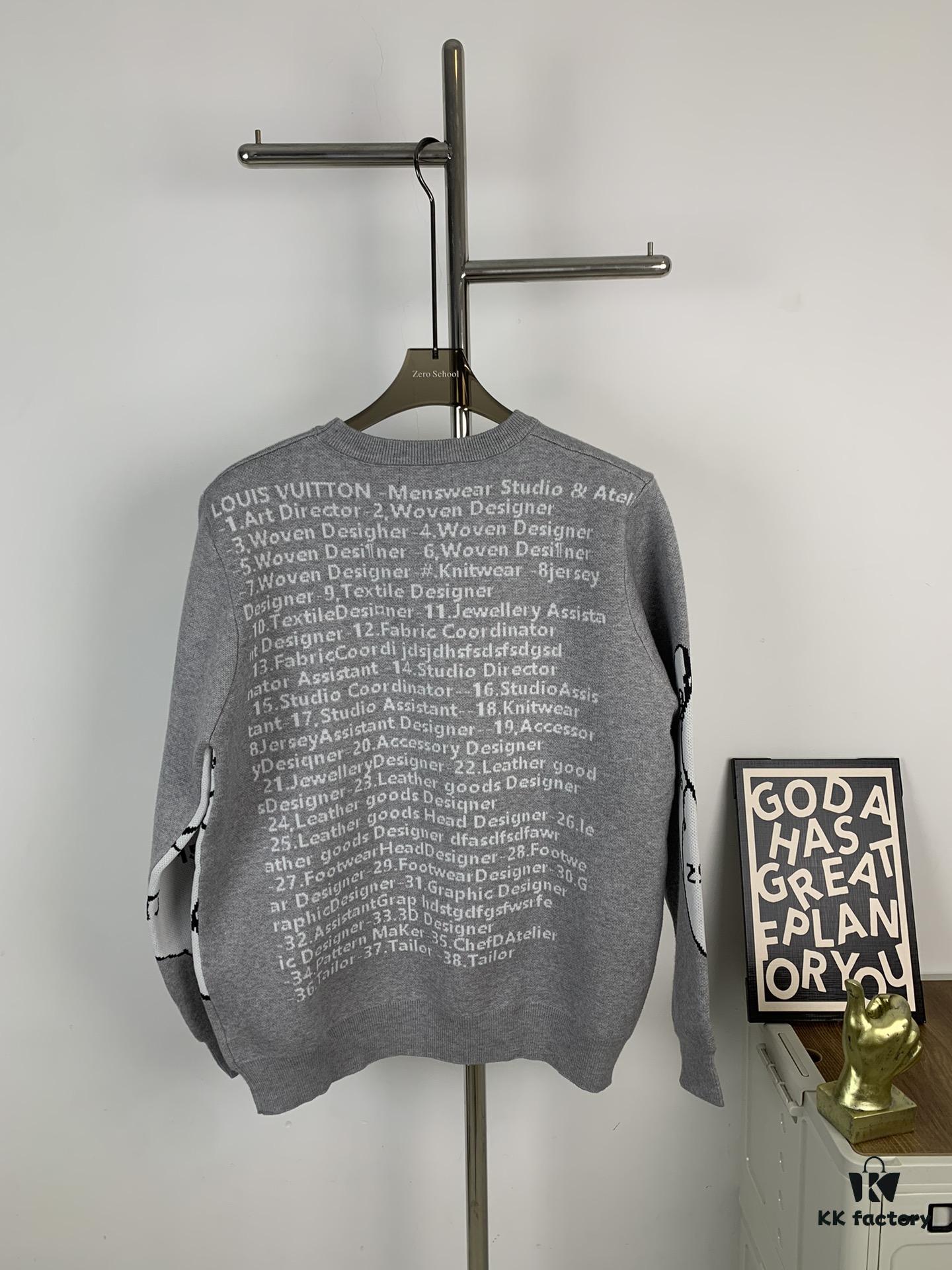 6930f8b56e68136f4d9b4347 Louis Vuitton 1V Designer Portrait Silhouette Crew Neck Pullover Sweater