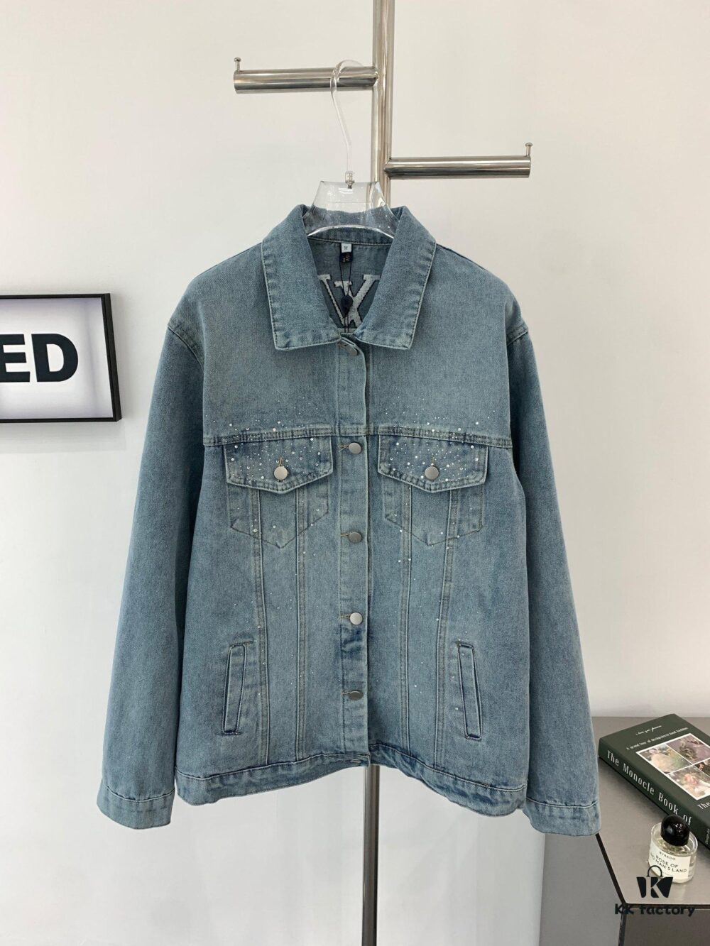 6930f8c46e68136f4d9b435c New Louis Vuitton LV FW Starry Sky Rhinestone Embroidered Distressed Denim Jacket for Men and Women