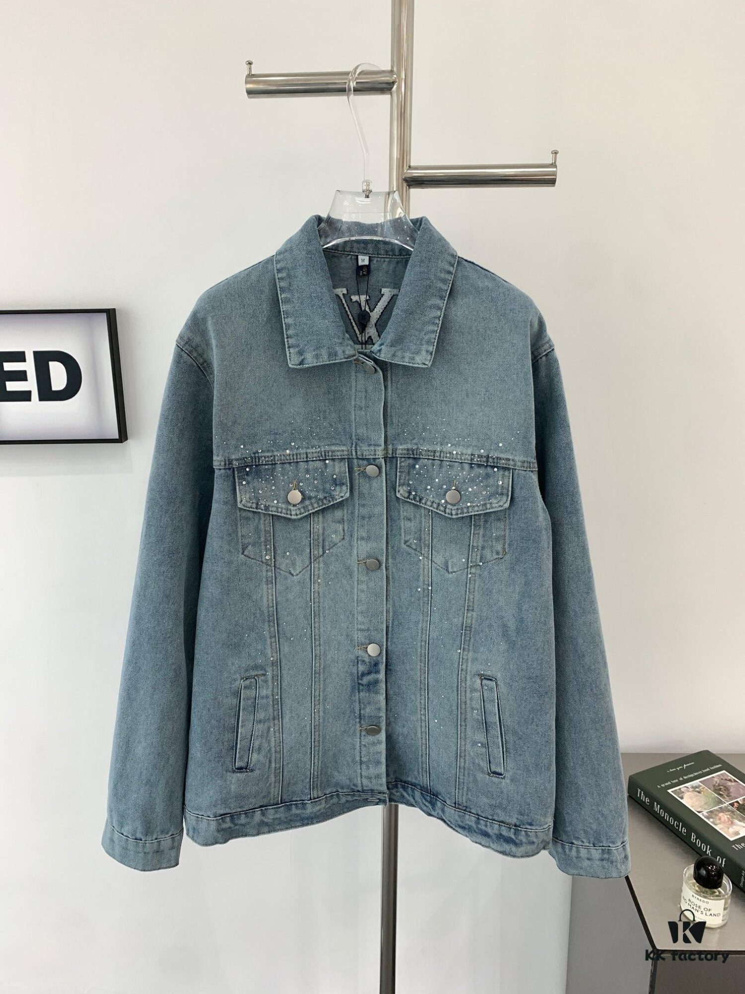 6930f8c46e68136f4d9b435c New Louis Vuitton LV FW Starry Sky Rhinestone Embroidered Distressed Denim Jacket for Men and Women