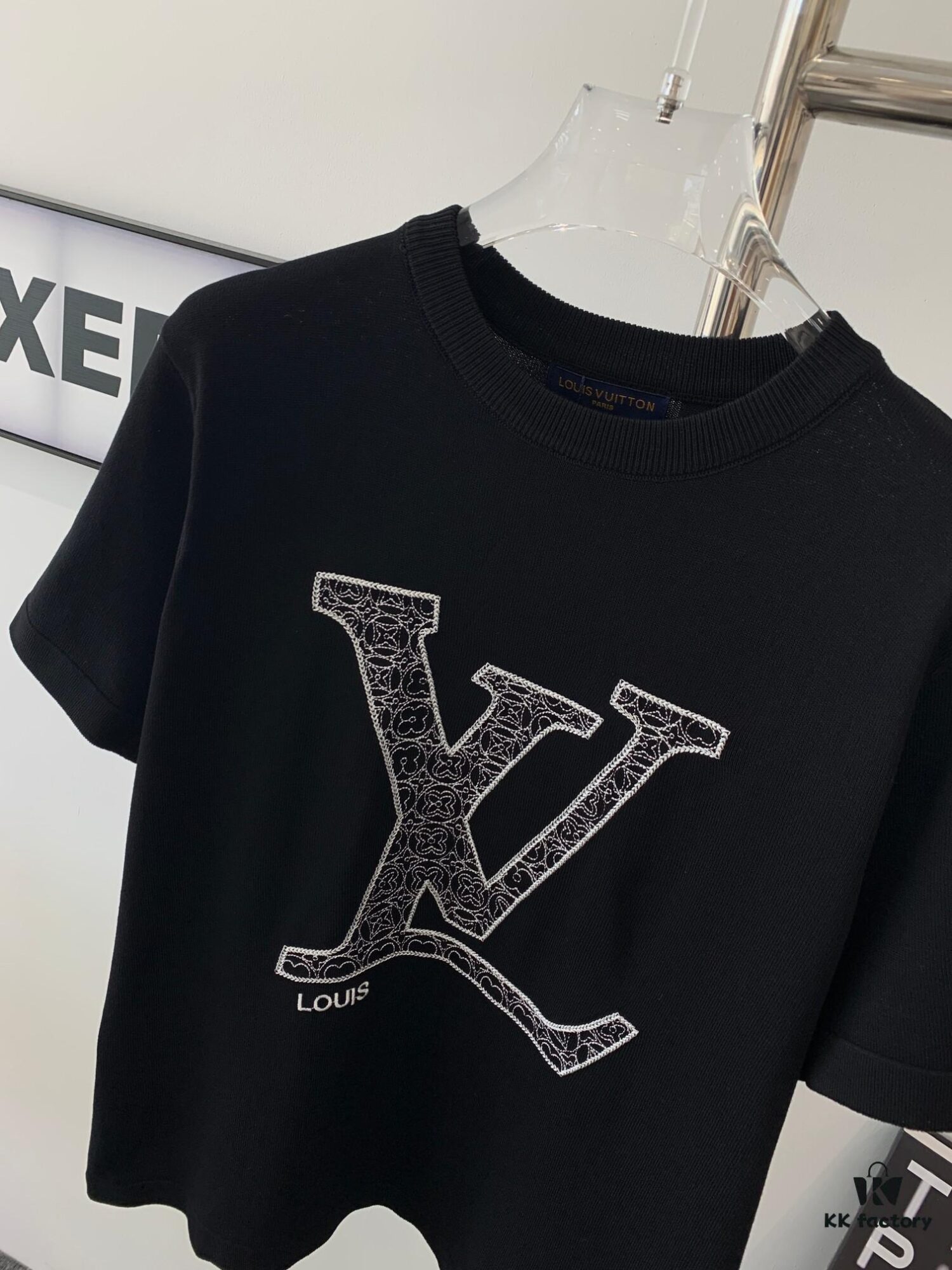 6930f8d16e68136f4d9b4368 New Louis Vuitton Embroidered Logo Short Sleeve T-Shirt with Knitted Collar, Unisex Oversized Fit