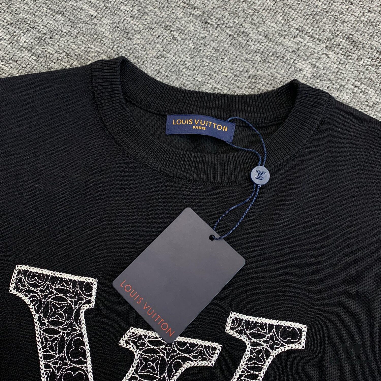6930f8d16e68136f4d9b4369 New Louis Vuitton Embroidered Logo Short Sleeve T-Shirt with Knitted Collar, Unisex Oversized Fit
