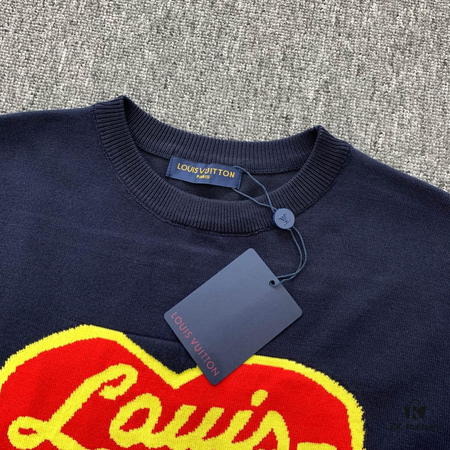 6930f8e56e68136f4d9b437e New Louis Vuitton LV 2023 Spring Heart Knit Short-Sleeve Unisex by lvXnigo Collaboration