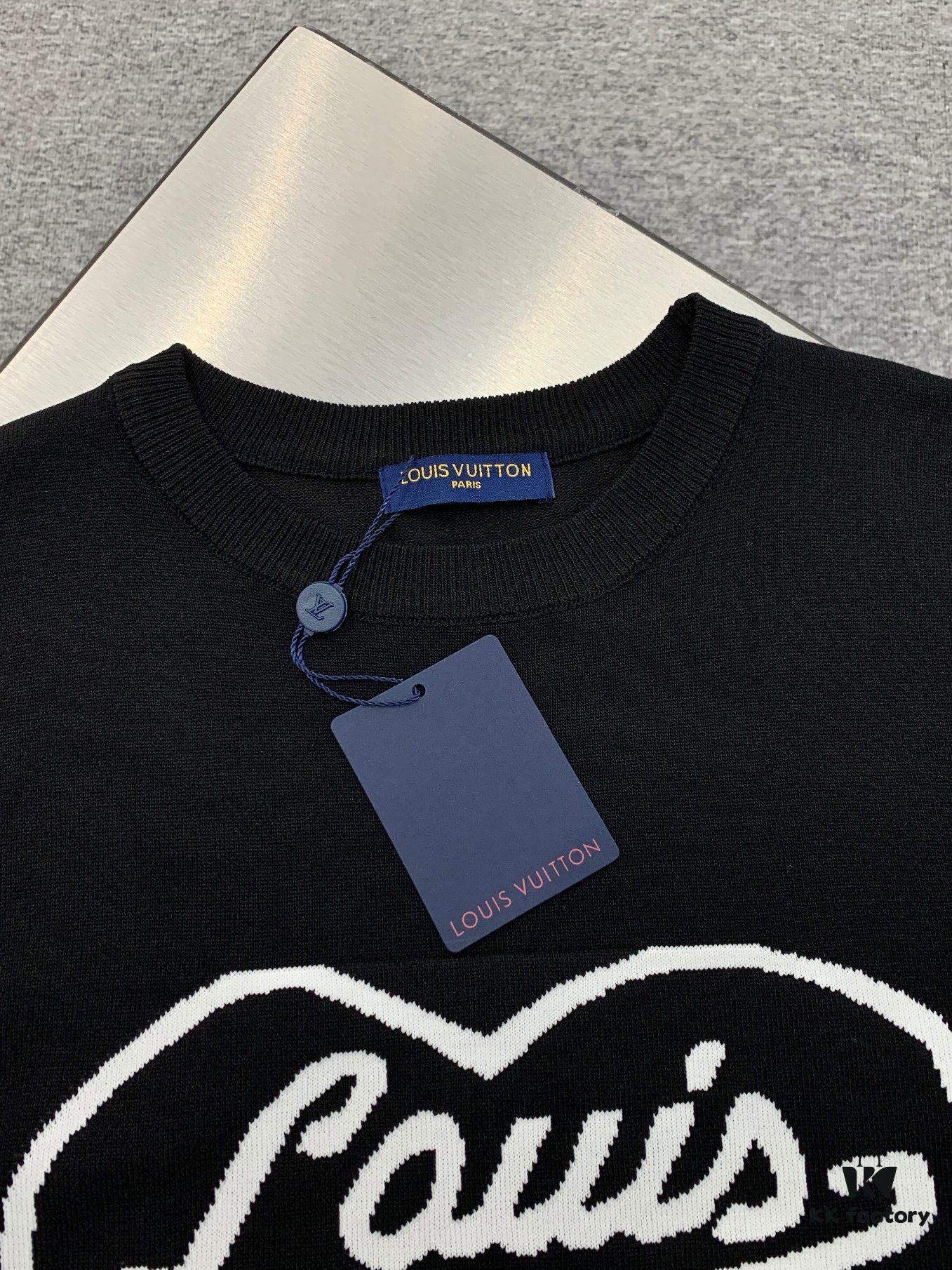 6930f8ee6e68136f4d9b438a New Louis Vuitton LV 2023 Spring Heart Knit Short-Sleeve Unisex Top