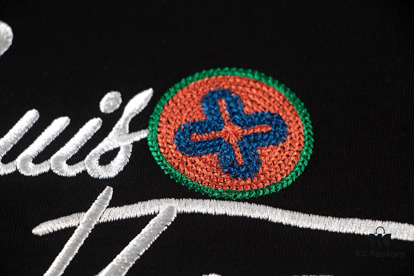 Louis Vuitton 2025 Latest Short Sleeve T-Shirt with Applique Embroidery