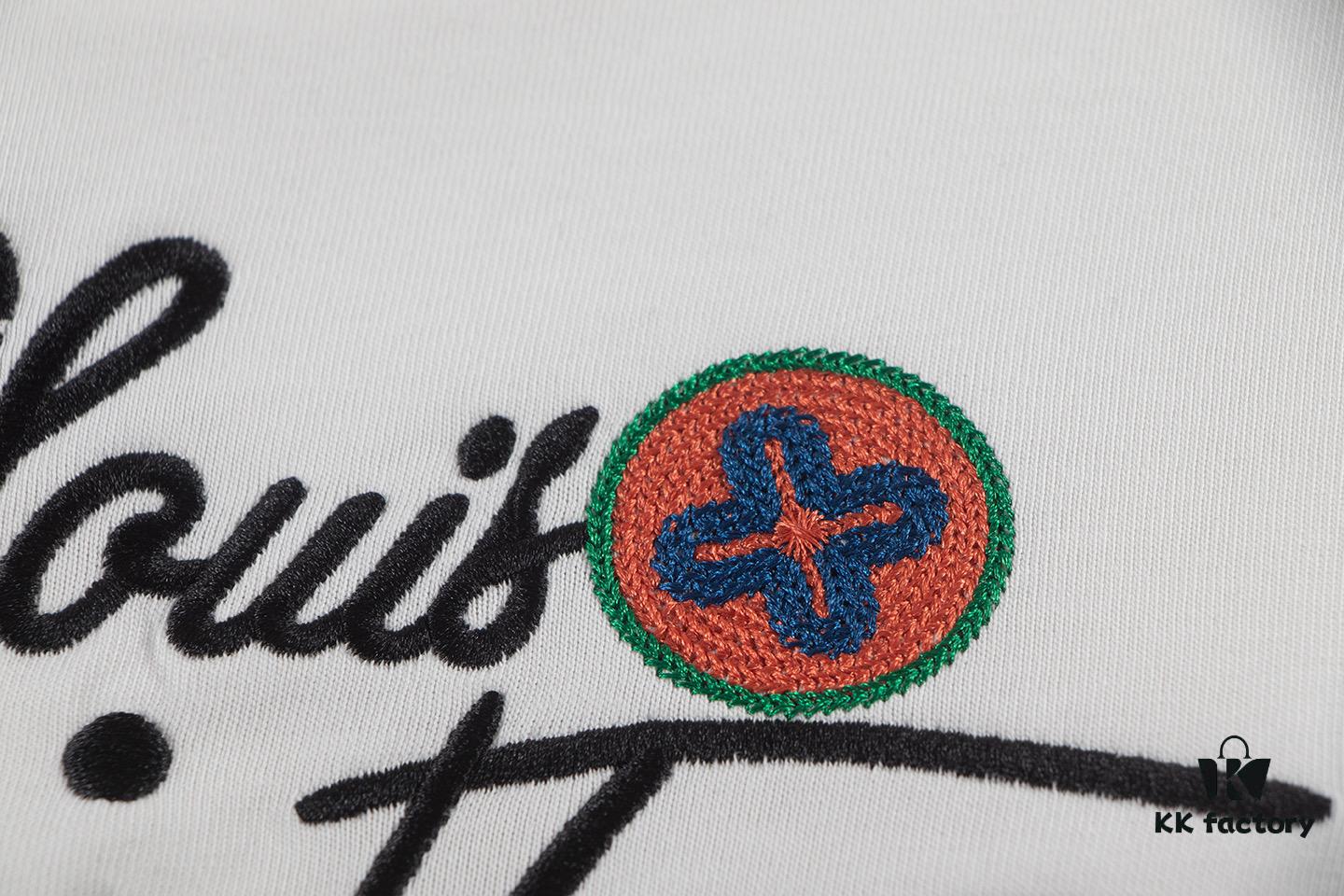 Louis Vuitton 2025 Latest Short Sleeve T-Shirt with Applique Embroidery