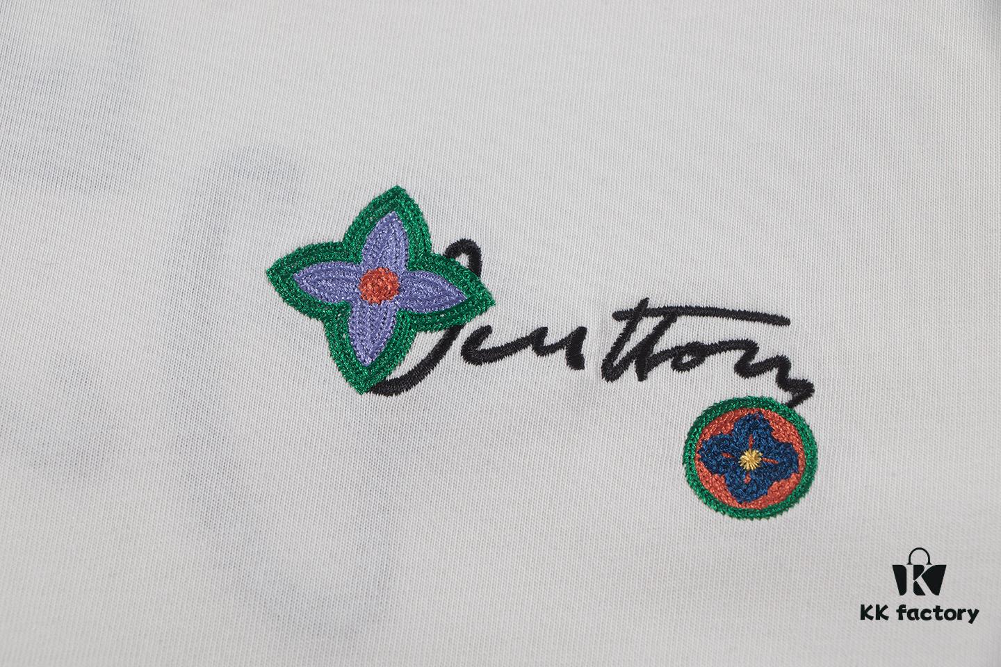 Louis Vuitton 2025 Latest Short Sleeve T-Shirt with Applique Embroidery