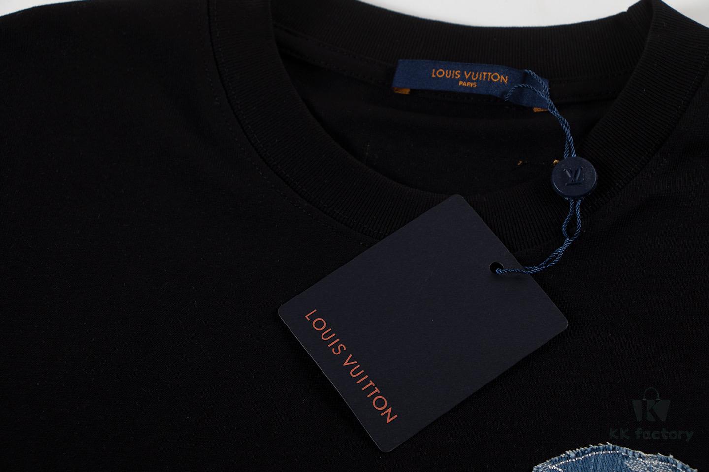 Louis Vuitton 2025 Latest Short Sleeve T-Shirt (Denim Embroidery)