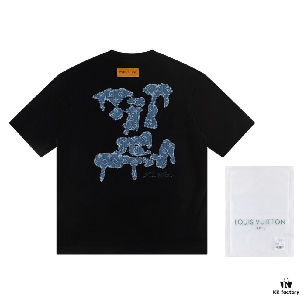 6930f9f06e68136f4d9b44fa Louis Vuitton 2025 Latest Short Sleeve T-Shirt (Denim Embroidery)