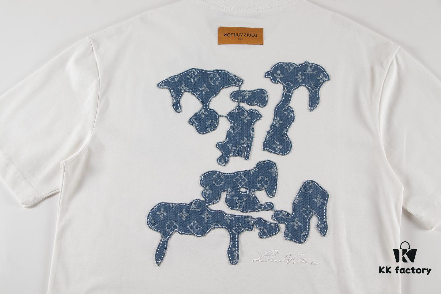 Louis Vuitton 2025 Latest Short Sleeve T-Shirt (Bull Canvas Embroidery)
