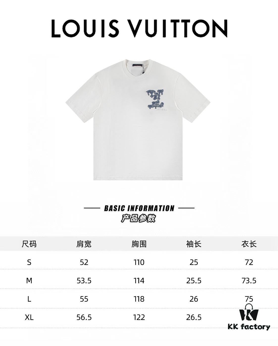 Louis Vuitton 2025 Latest Short Sleeve T-Shirt (Bull Canvas Embroidery)