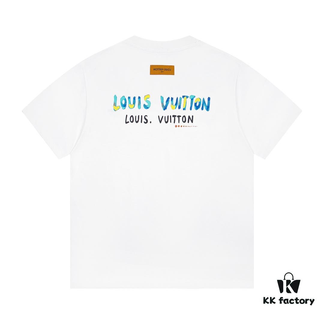 6930fa9a6e68136f4d9b45c9 Louis Vuitton New Graffiti Print Logo Letter Casual Round Neck Short Sleeve T-Shirt Unisex