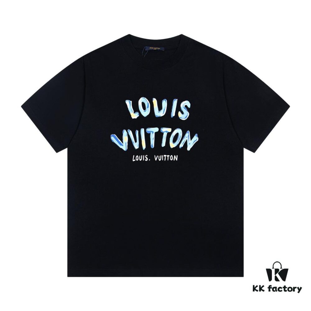 6930fa9e6e68136f4d9b45d1 Louis Vuitton New Painted Graffiti Print Logo Letter Casual Round Neck Short Sleeve T-Shirt Unisex
