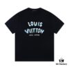 6930fa9e6e68136f4d9b45d1 Louis Vuitton New Painted Graffiti Print Logo Letter Casual Round Neck Short Sleeve T-Shirt Unisex