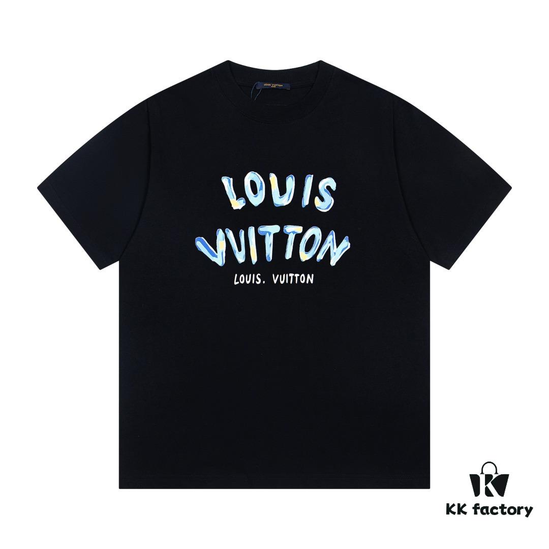 6930fa9e6e68136f4d9b45d1 Louis Vuitton New Painted Graffiti Print Logo Letter Casual Round Neck Short Sleeve T-Shirt Unisex