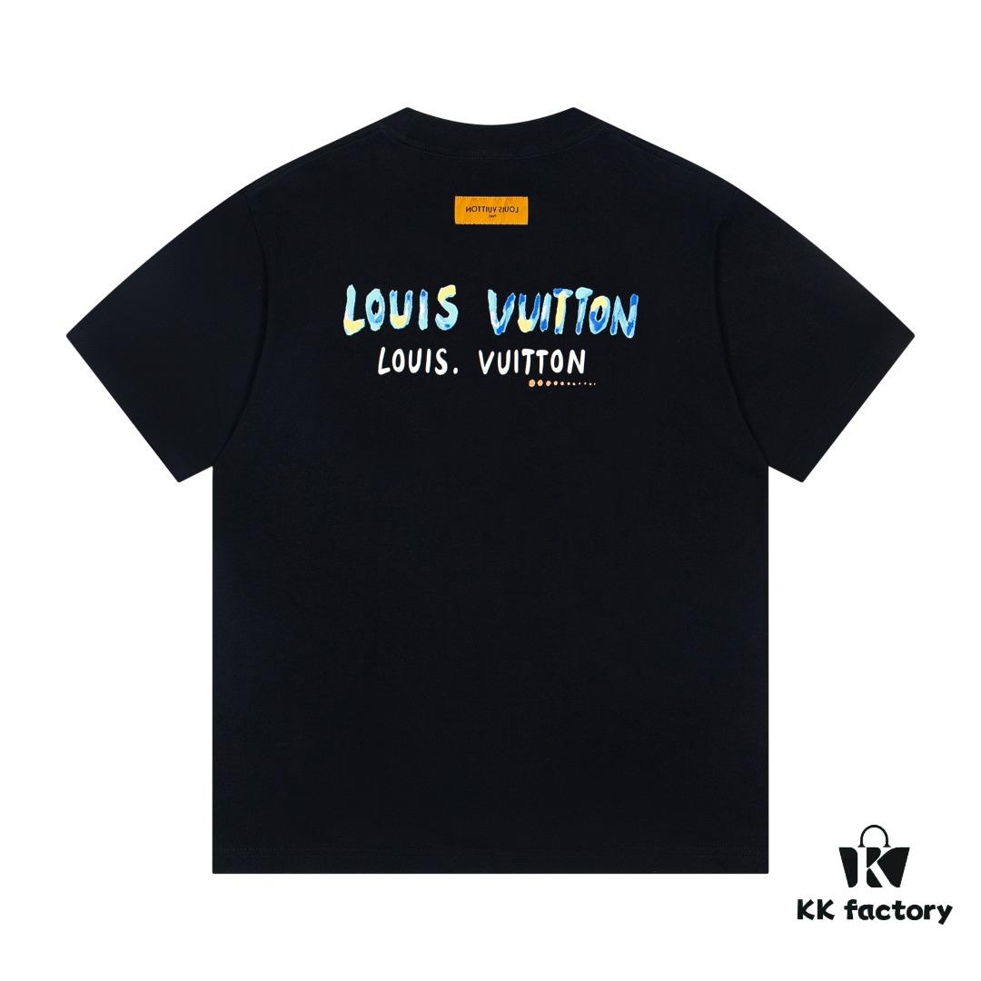 6930fa9f6e68136f4d9b45d2 Louis Vuitton New Painted Graffiti Print Logo Letter Casual Round Neck Short Sleeve T-Shirt Unisex