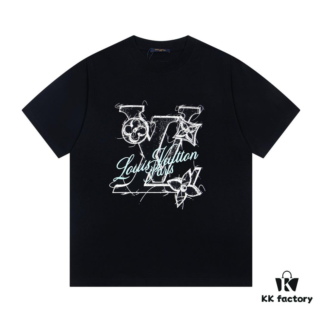 6930fac06e68136f4d9b4608 Louis Vuitton New 25SS Classic Letter Floral Pattern Logo Print Crew Neck Short Sleeve T-Shirt
