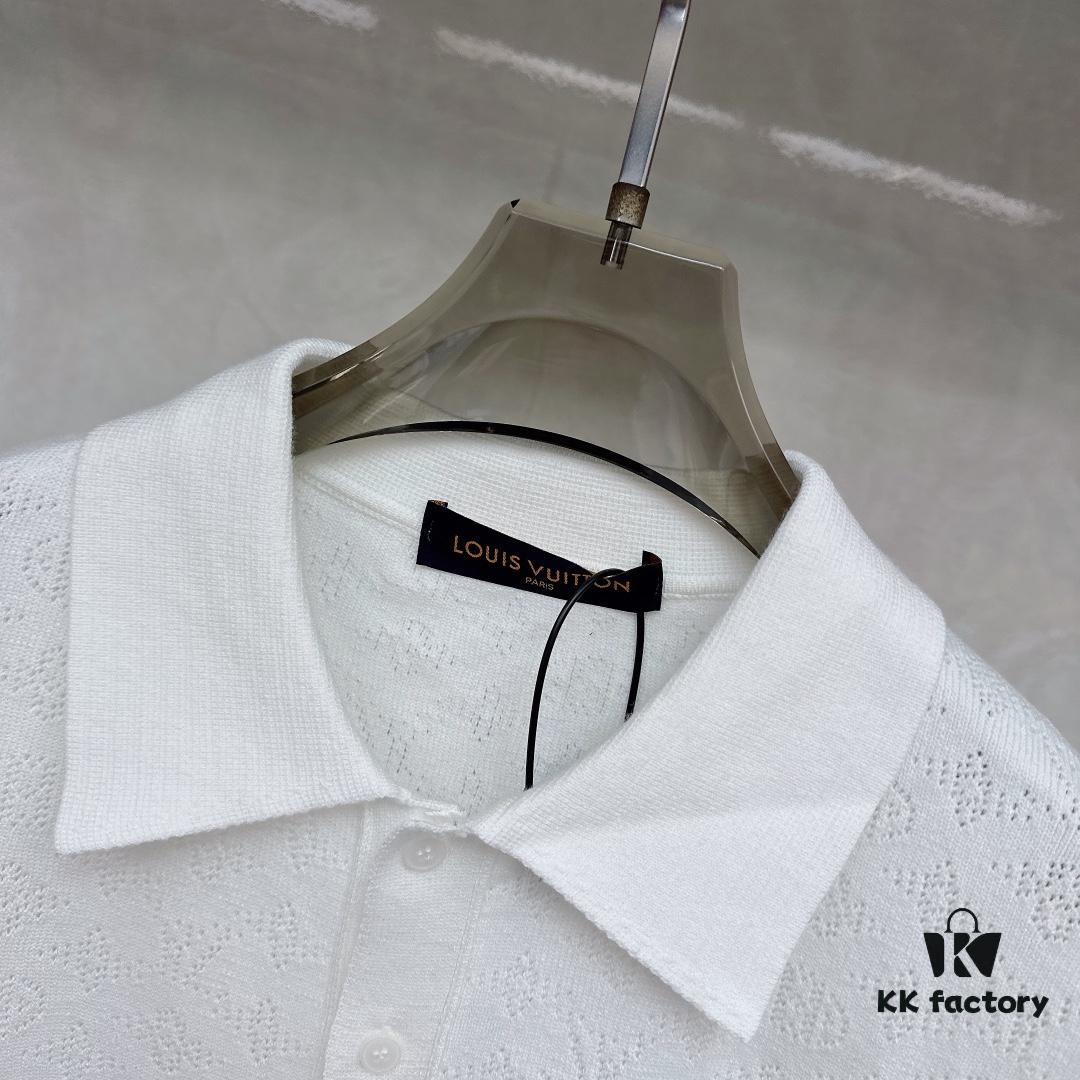 LV Jacquard Knit Polo Short-Sleeve T-Shirt