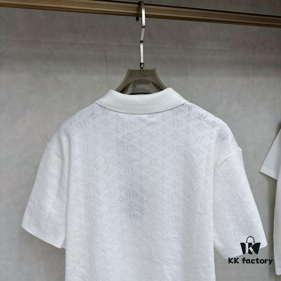 LV Jacquard Knit Polo Short-Sleeve T-Shirt