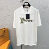LV 25SS Spring/Summer T-Shirt! Black and White Printed Crew Neck Short Sleeve Tee!