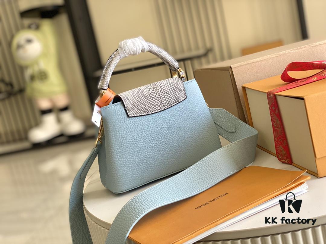 69310607908475d562cd8d92 Top Grade Full Set Packaging 【Premium Original Factory Leather 💋 M21166, M21165 Misty Blue with Exotic Sand Python Shell Closure】