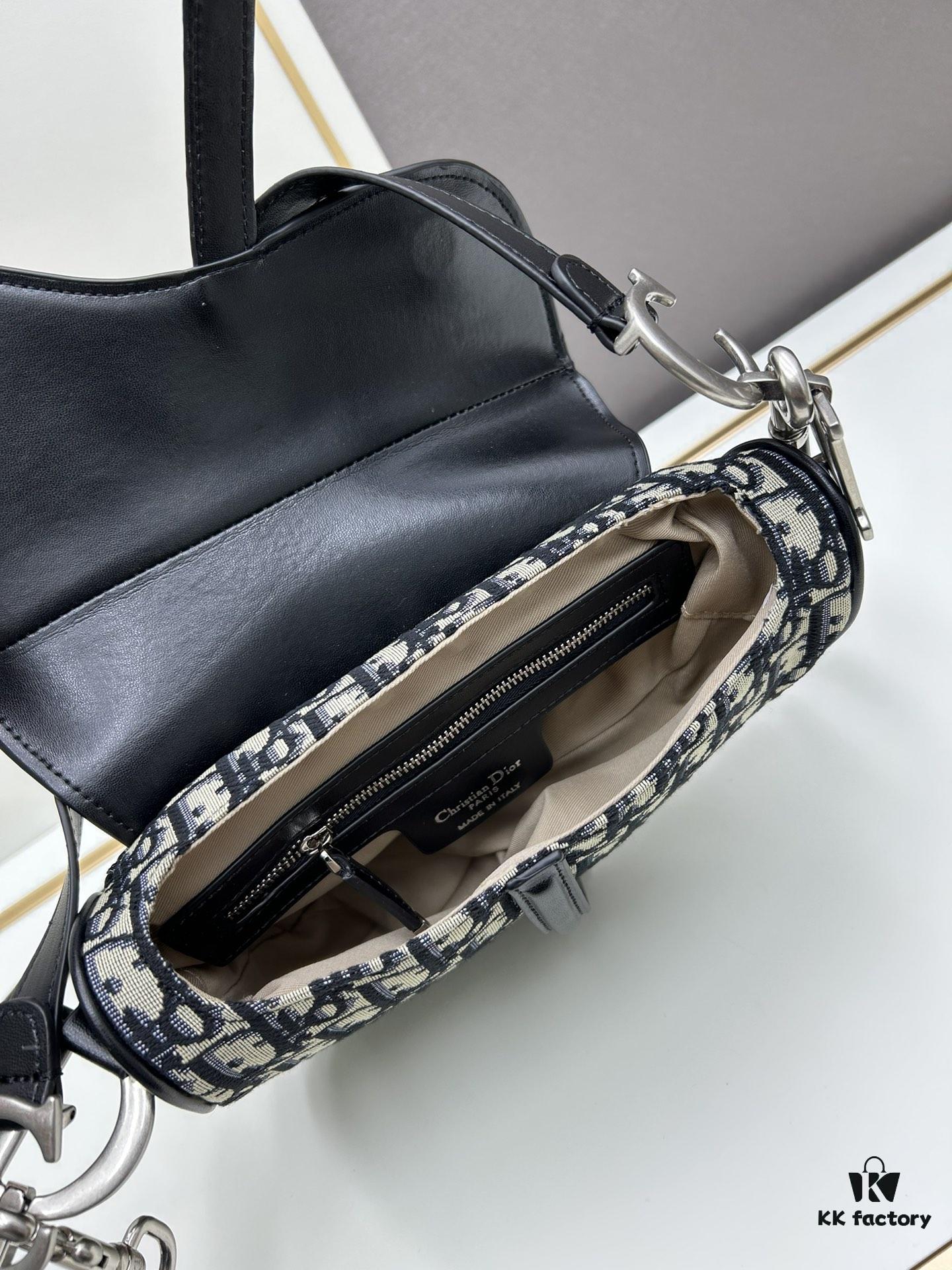6931089a908475d562cd8dfc Large Size with Blue, Box Included Dior New Model Silver Buckle SADDLE Bag