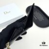 Dior 797 Black and Burgundy Small Leather Wallet