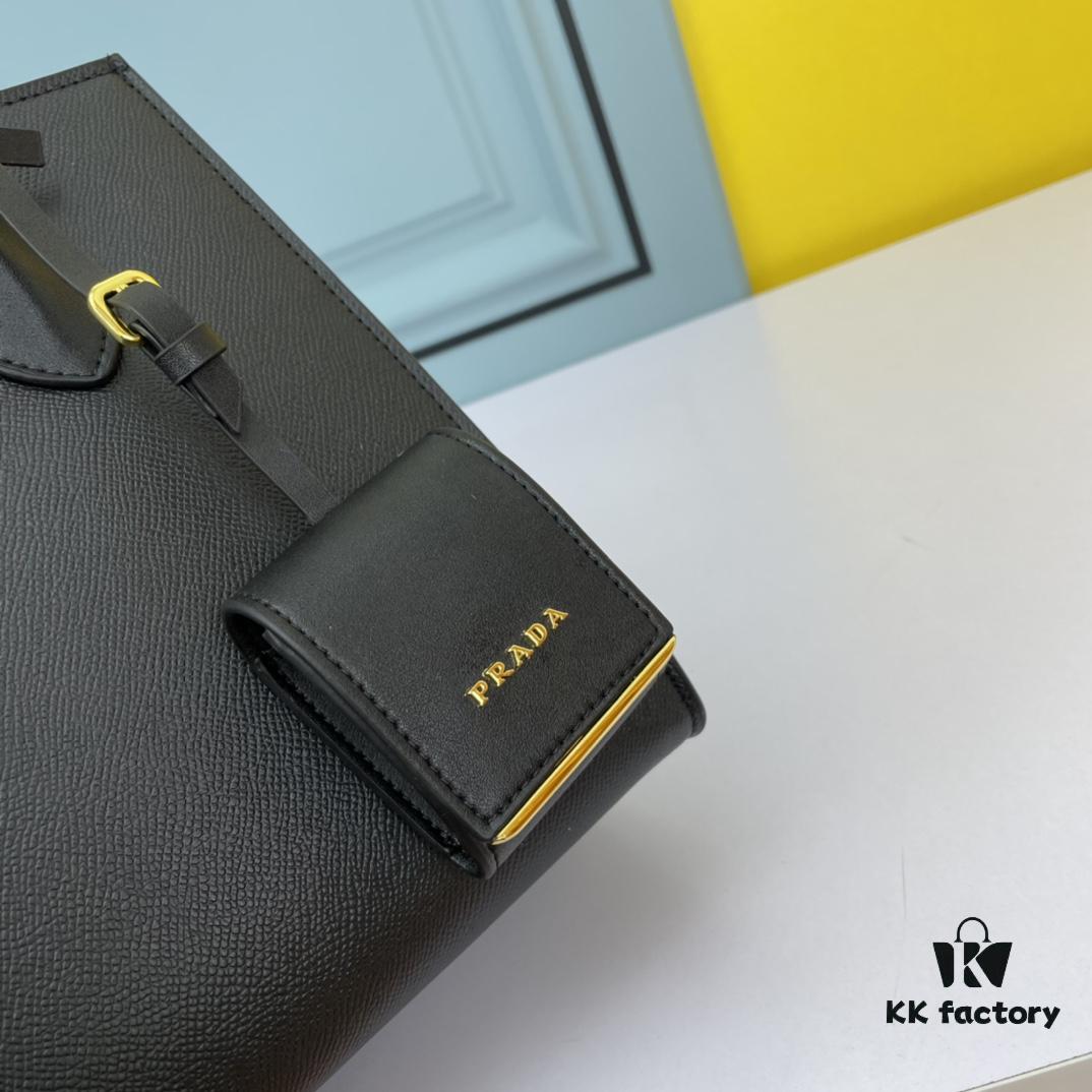 69310a20908475d562cd8e33 High-Quality Counter Product PRADA #66158 Premium Imported Coarse Cross Cowhide with Calfskin, 175 OEM Code, Enamel Same-Color Logo Pendant, Classic and Uniquely Charming, Fashionable and Elegant, 33 x 24 x 15cm