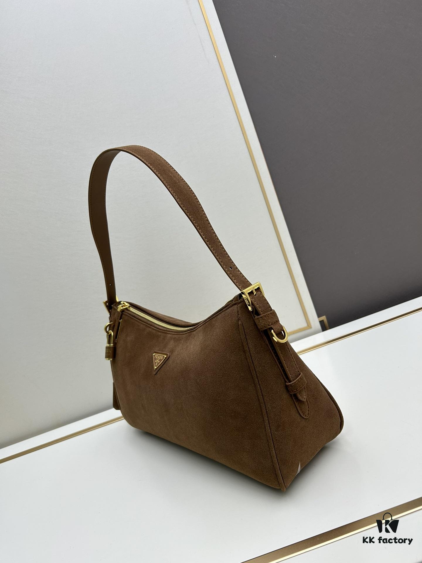 69310a30908475d562cd8e35 PRADA New Arrival Genuine Leather Shoulder Bag - Full Top Grain Wrinkled Lacquer Cowhide & Suede Closure Bag
