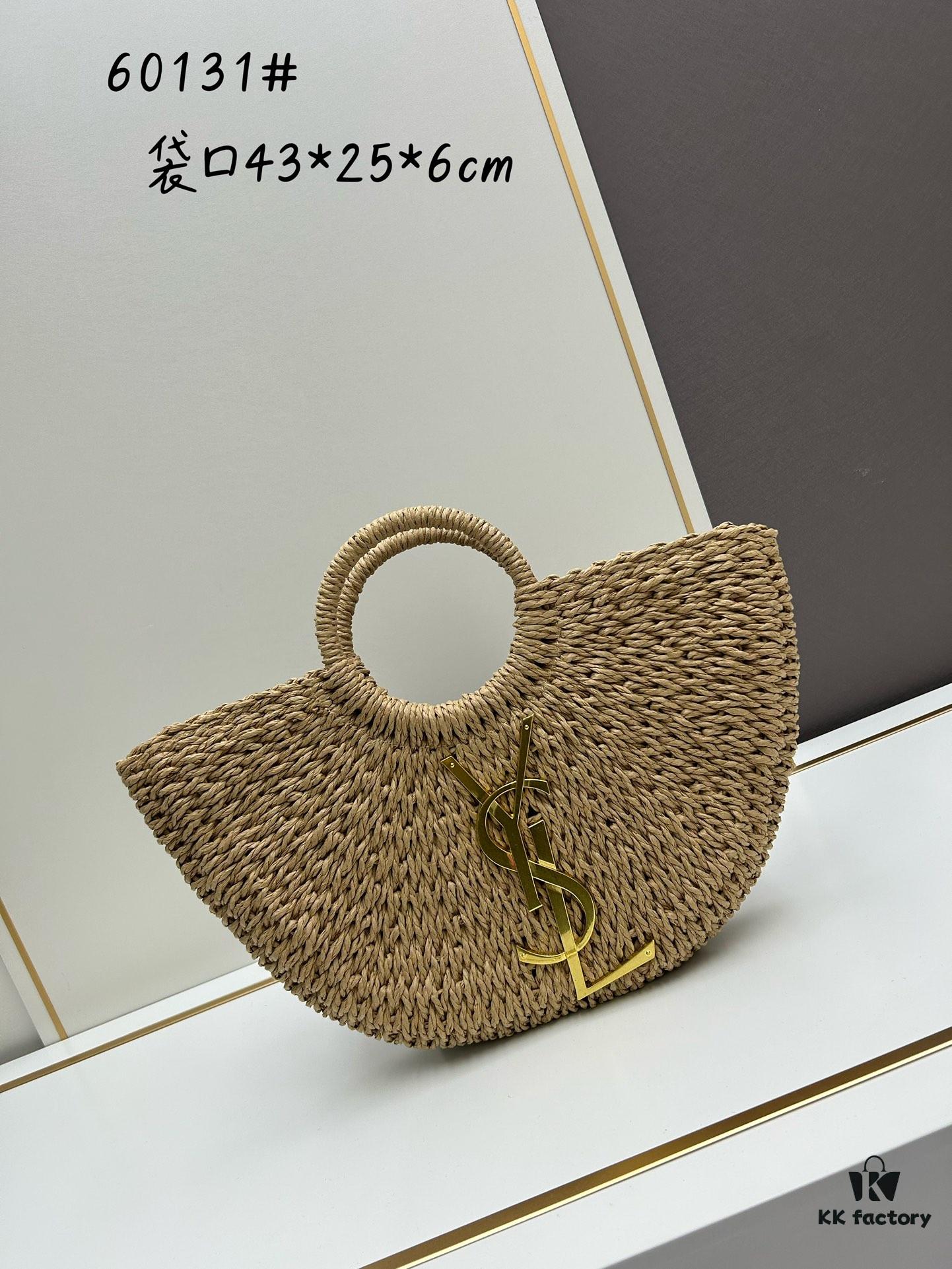 69310b80908475d562cd8e6a New Large YSL Woven Straw Tote Bag with Zipper